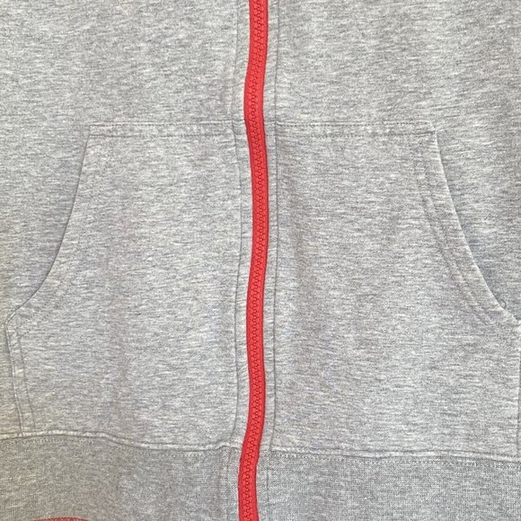 The North Face Womens Size Small Gray Full  Zip Up Pink LOGO Hoodie Sweater - Picture 5 of 12